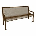 Ultra Site Lexington 6' Brown Diamond Bench with Backrest 75'' x 26 7/8'' x 35 1/2'' 38A954V6BR